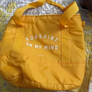 Pink yellow insulated bag